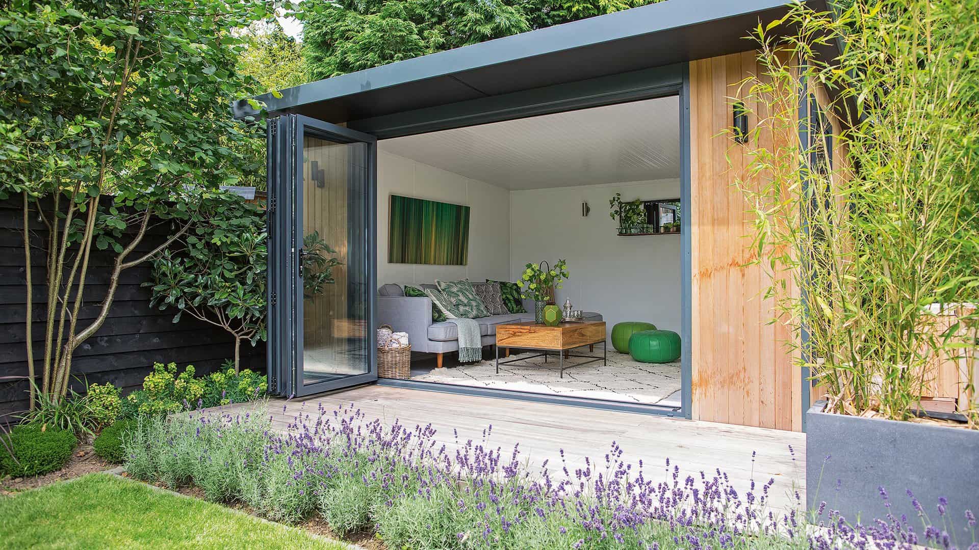 Cosy modern garden room interior living space